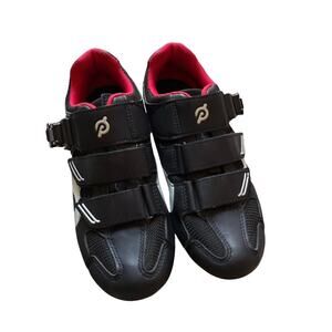 Peloton Cycling Shoes Women’s 37 Black Red Clip In Spin Class Ready